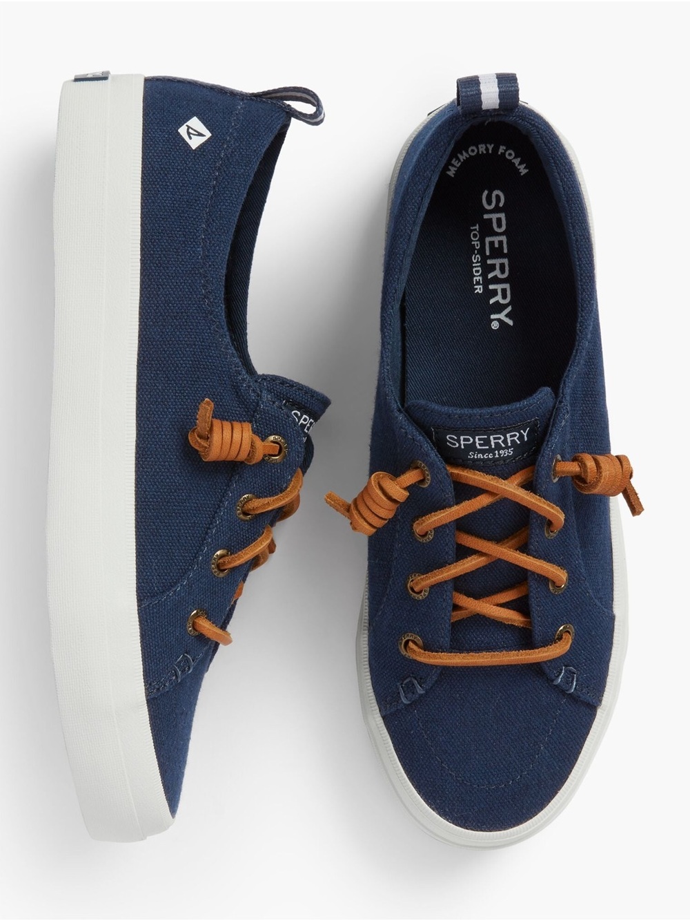 Sperry® Crest Vibe Navy Canvas Boat Shoes Sneakers (6.5)